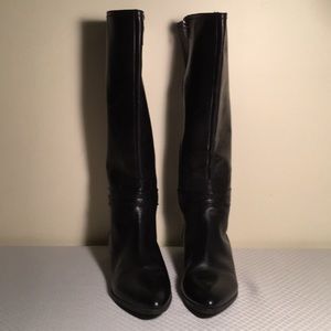 Nine West Pointed Toe Black Riding Boots